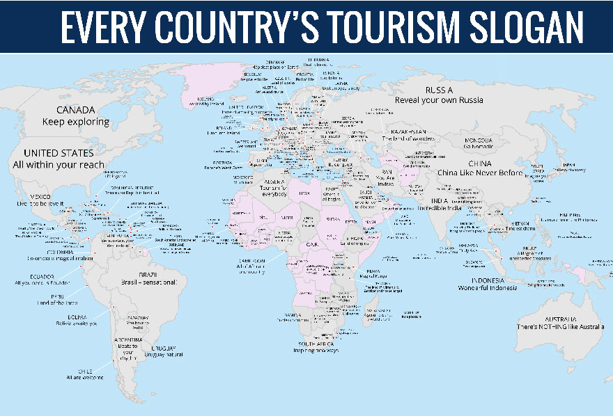 Eslogans turismo países mundo